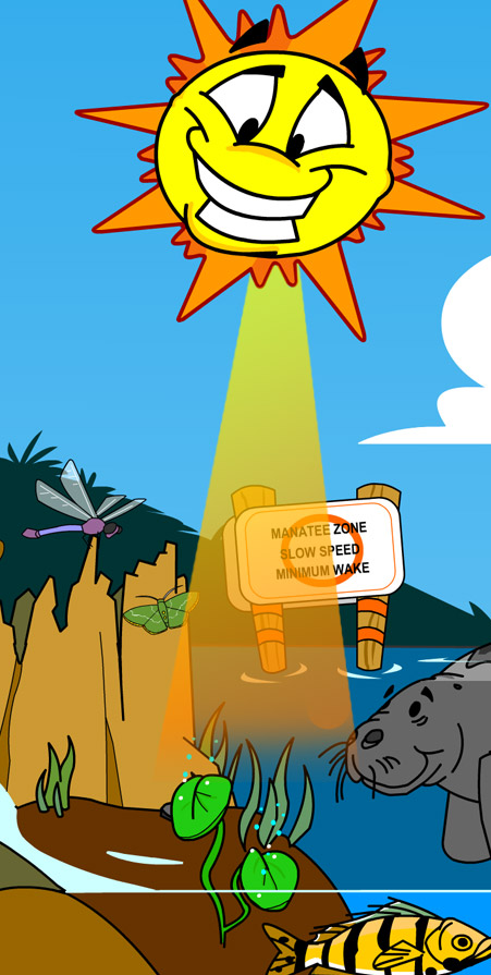 Illustration of sunlight hitting a plant