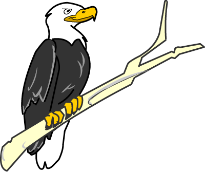 Illustration of an eagle sitting on a branch