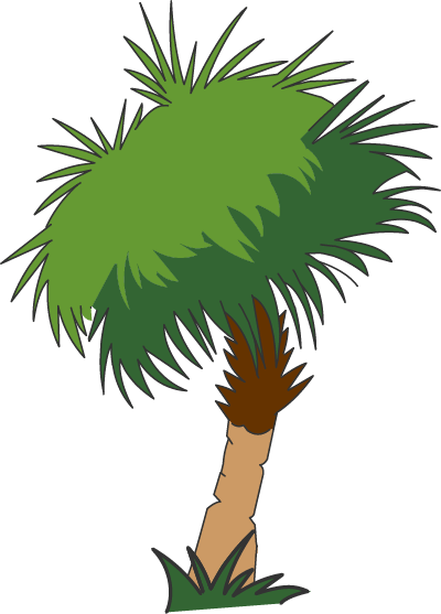 Illustration of bet-over palm tree