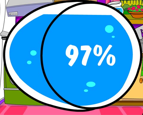 Illustration of water inside of watermelon